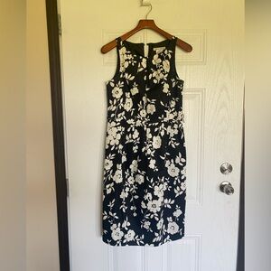 5 for $20 SALE! Sleeveless Black & White Floral Sheath Dress